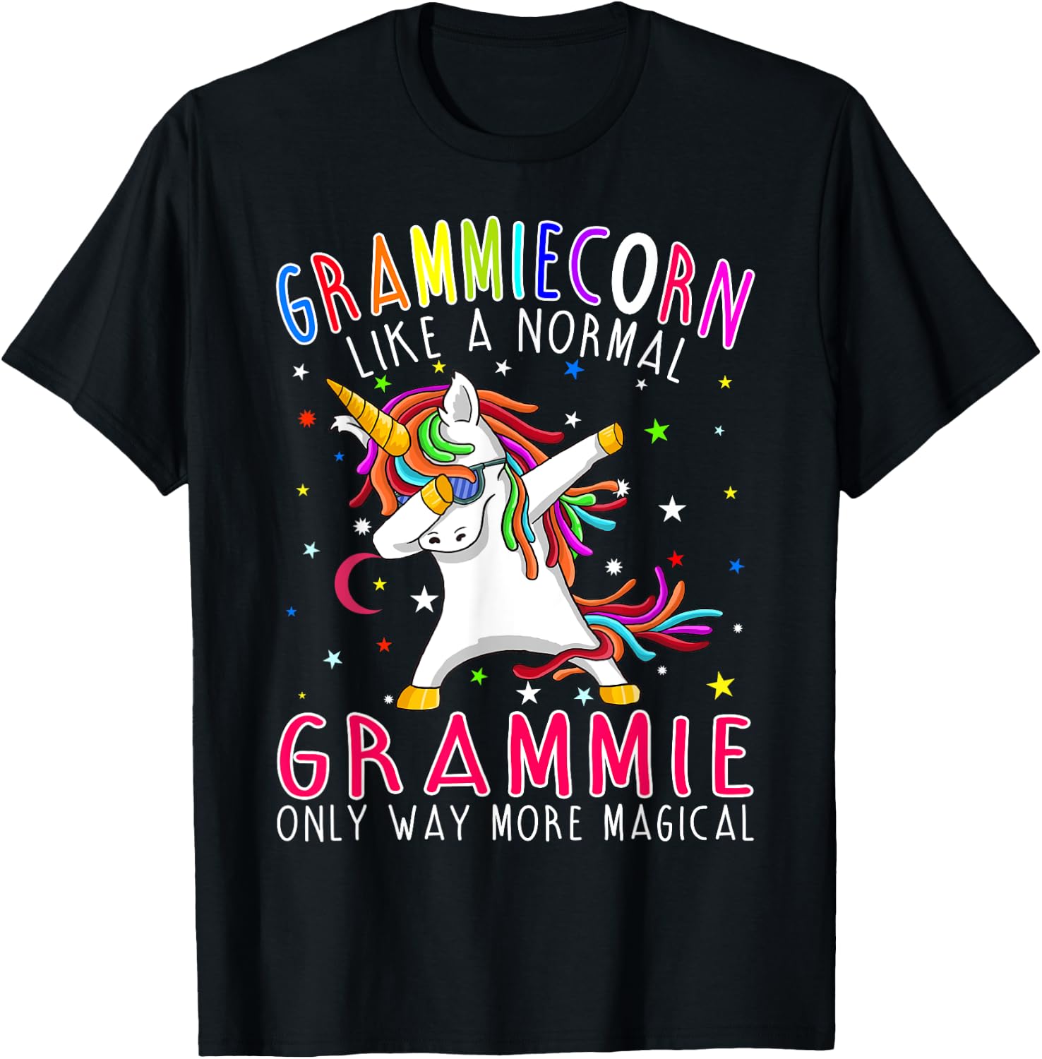 Grammiecorn Like A Normal Grammie Only Way More Magical T-Shirt - T-Shirt | Black