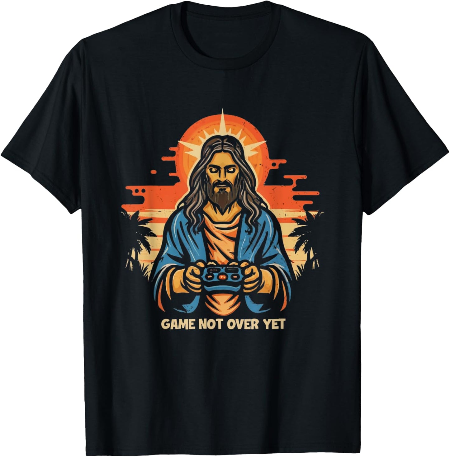 Game Not Over Yet Jesus Gamer Video Games Christian Funny T-Shirt - T-Shirt | Black