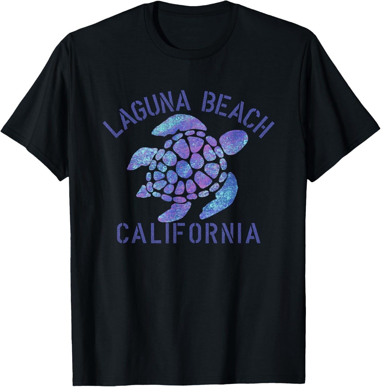 Laguna Beach, CA Beach Design / Tribal Turtle Gift T-Shirt - T-Shirt | Black