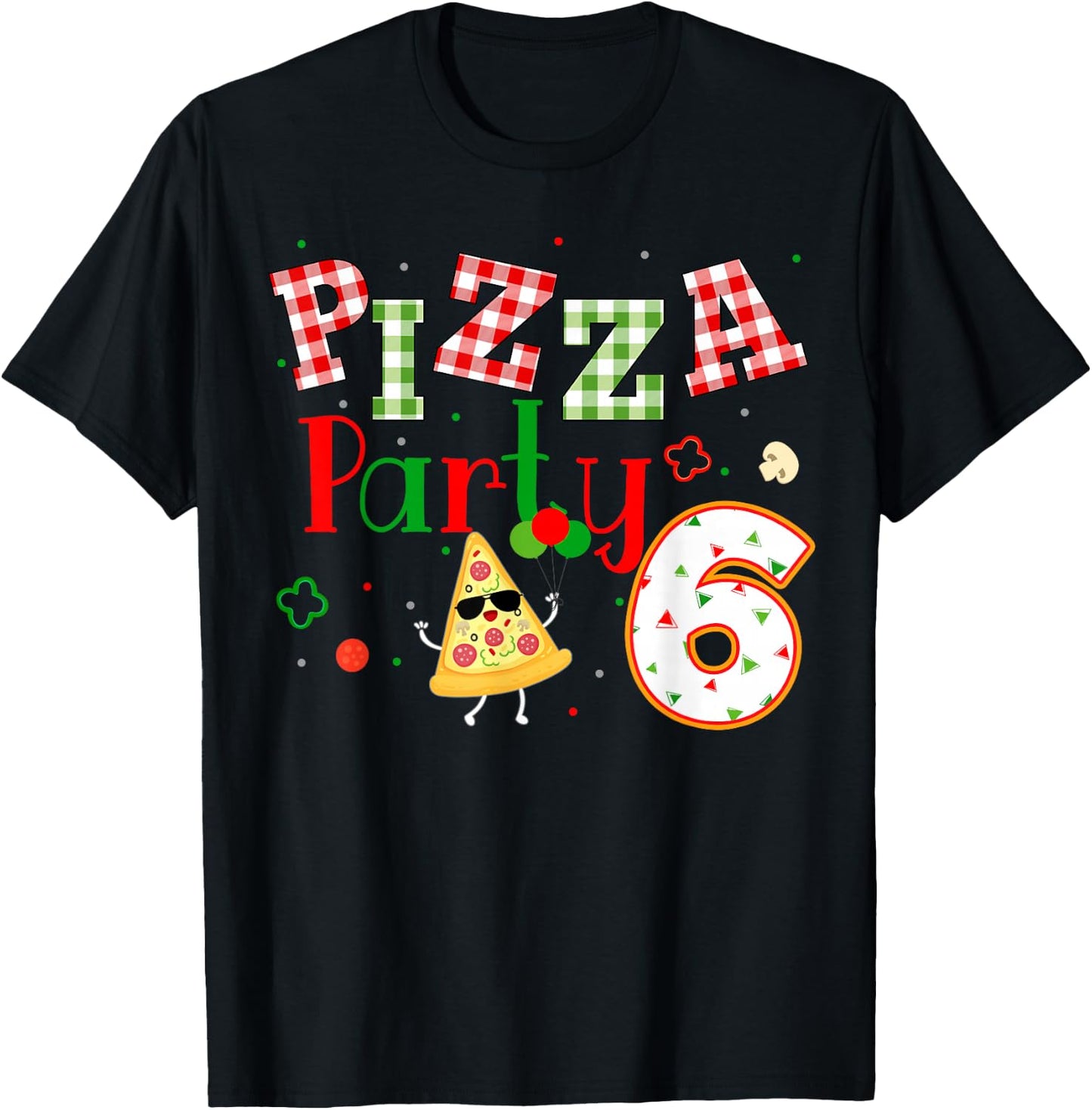Pizza Birthday Party Themed Matching Family Group T-Shirt - T-Shirt | Black