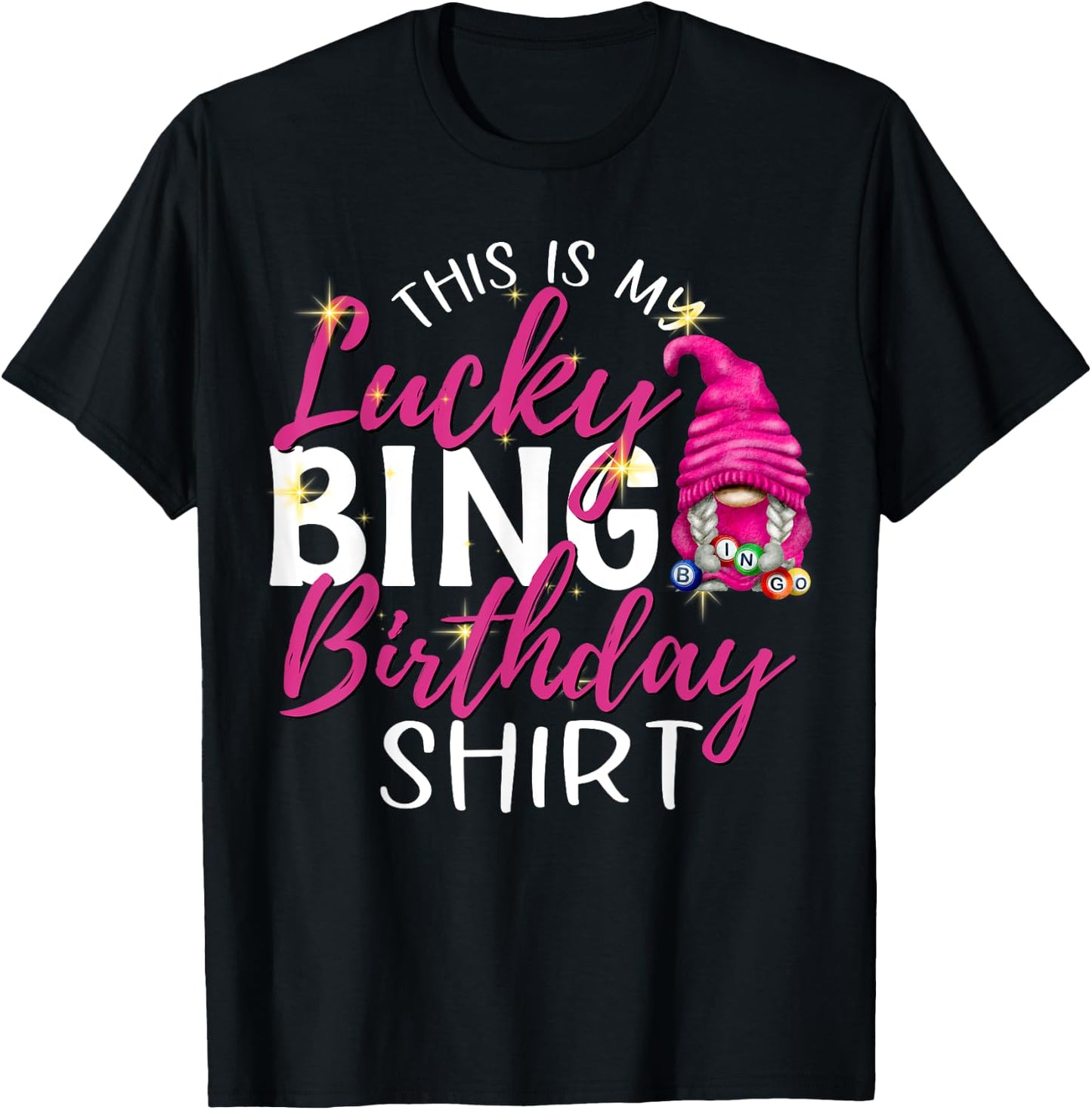 This is My Lucky Bingo Birthday Shirt Peace Love Bingo T-Shirt - T-Shirt | Black