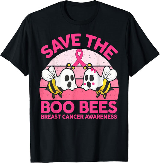 Save The Boobees Boo Bees Breast Cancer Halloween Women T-Shirt - T-Shirt | Black