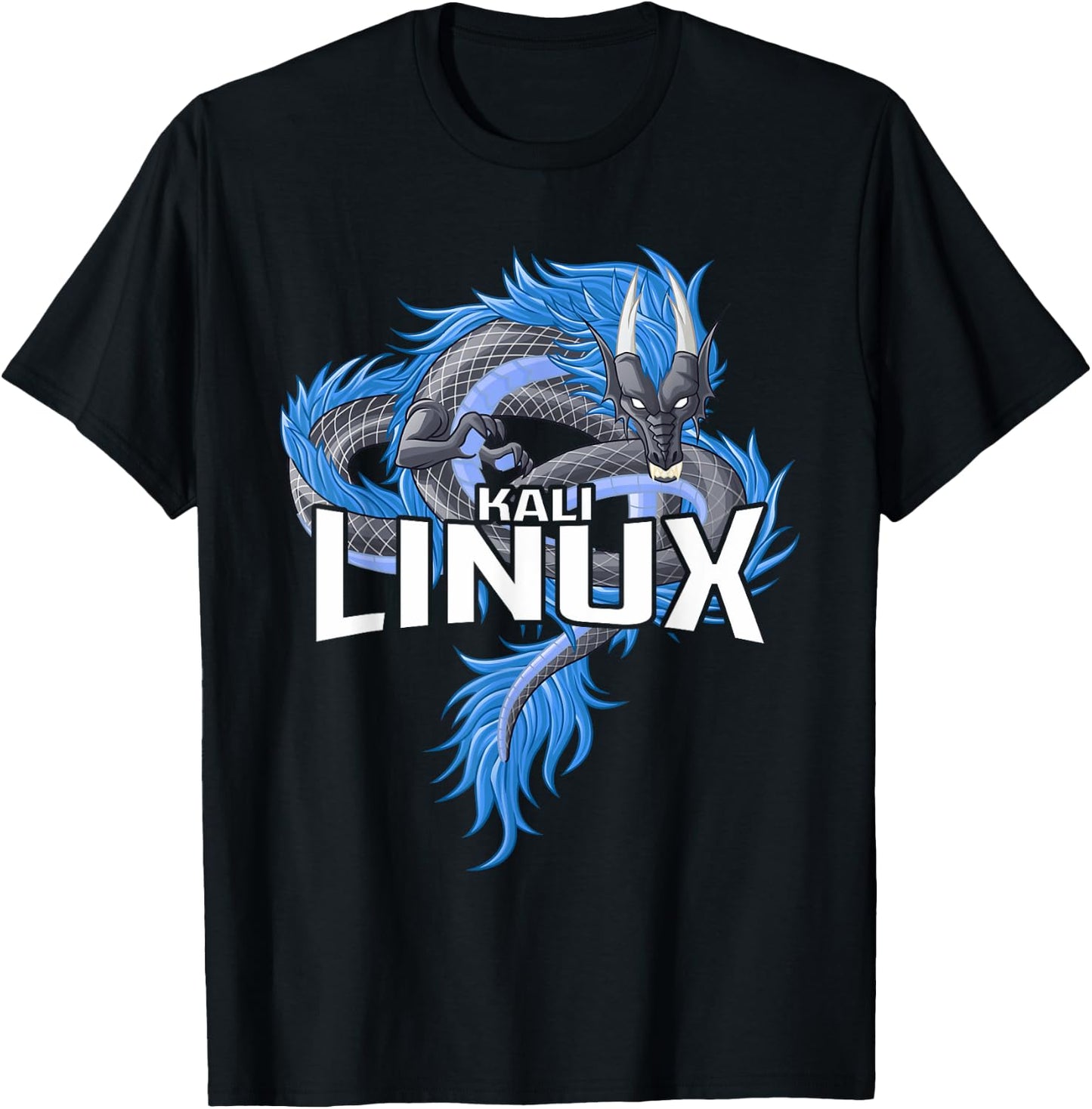 Kali Linux Dragon Artistic Representation T-Shirt - T-Shirt | Black