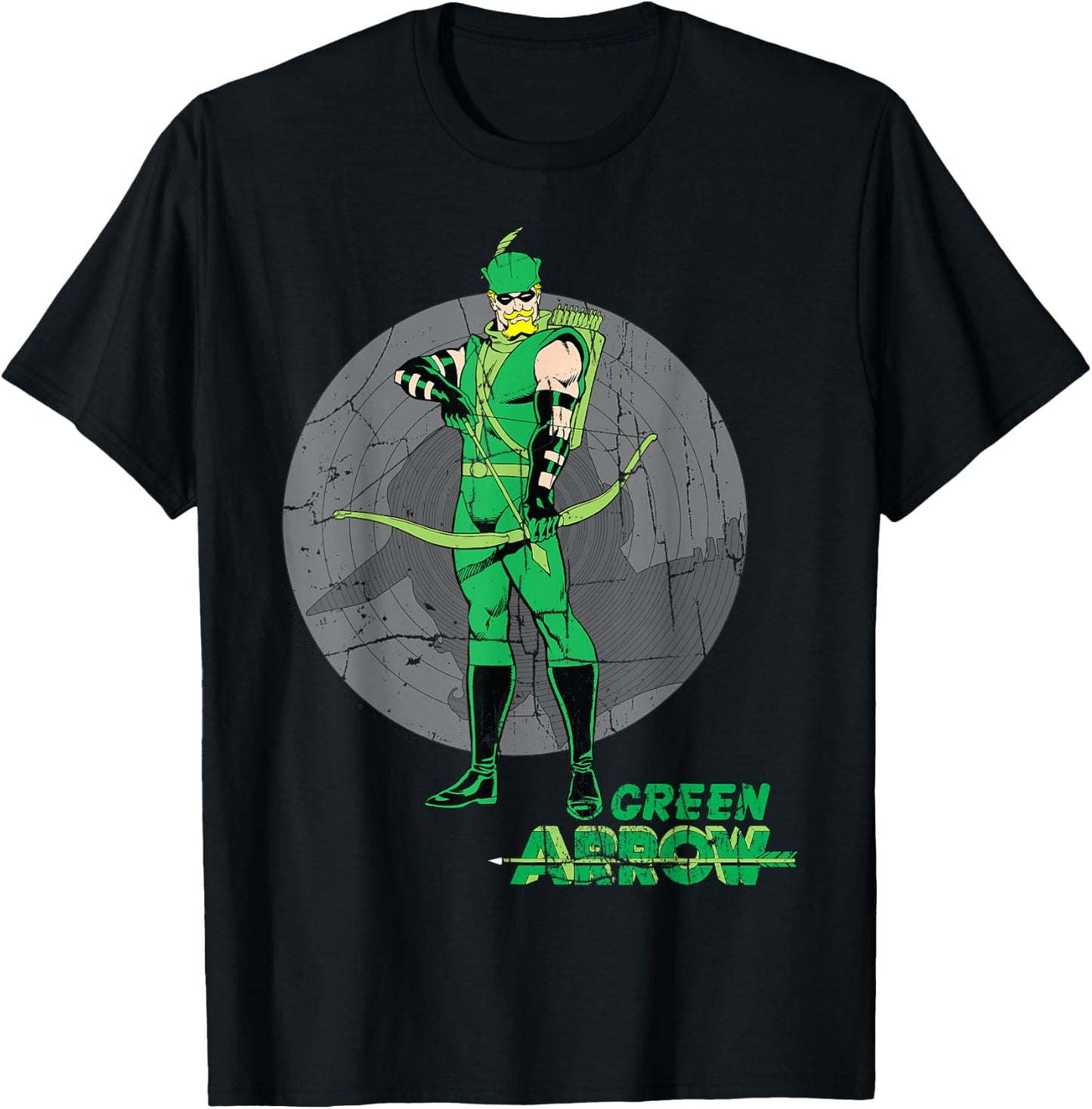 DC Comics Green Arrow Target Background T-Shirt - T-Shirt | Black