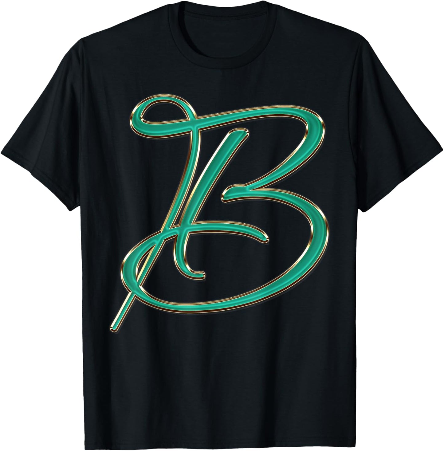 Monogram Initial Letter B T-Shirt - T-Shirt | Black