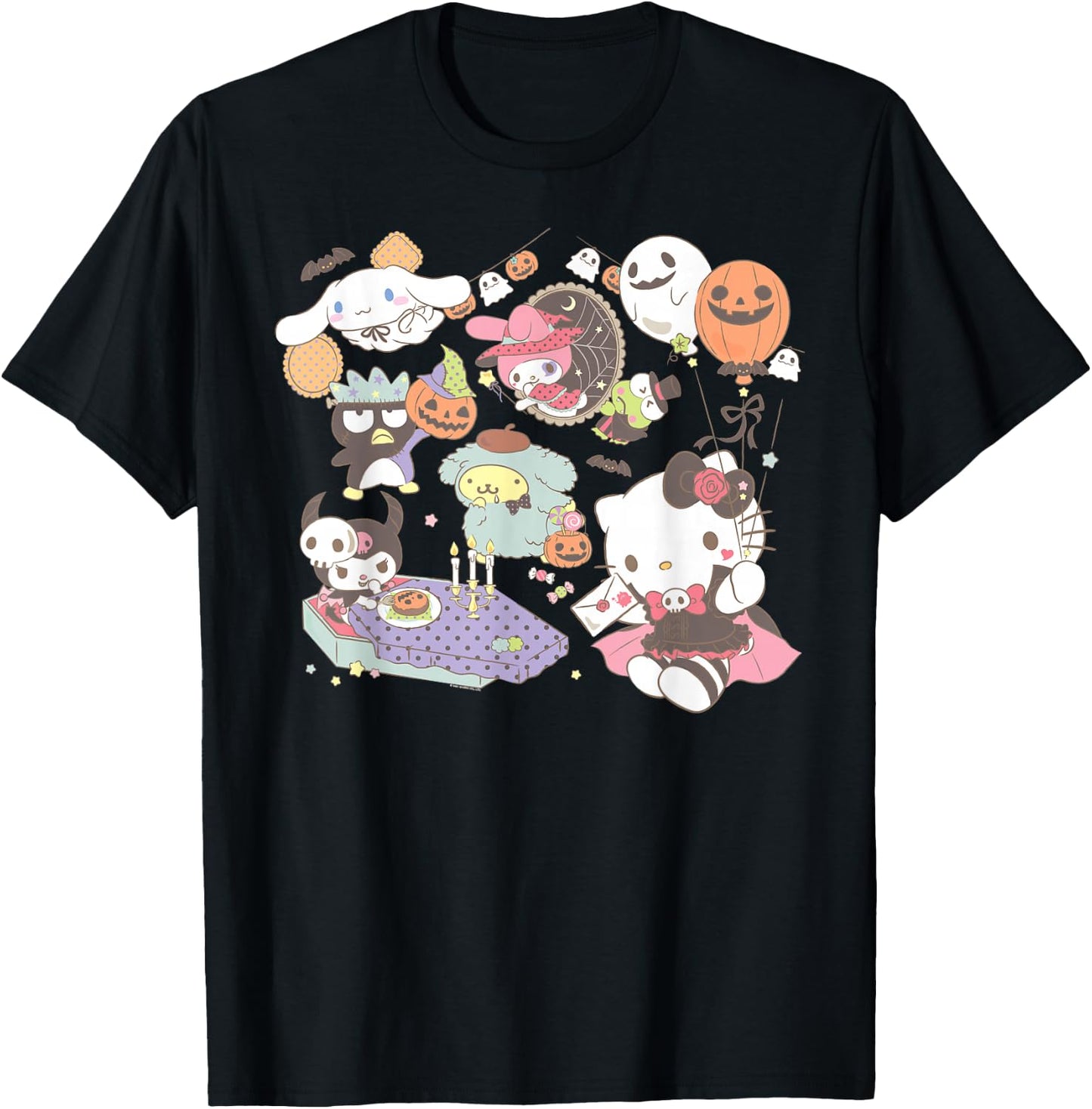 Sanrio Characters Costume Party Halloween T-Shirt - T-Shirt | Black