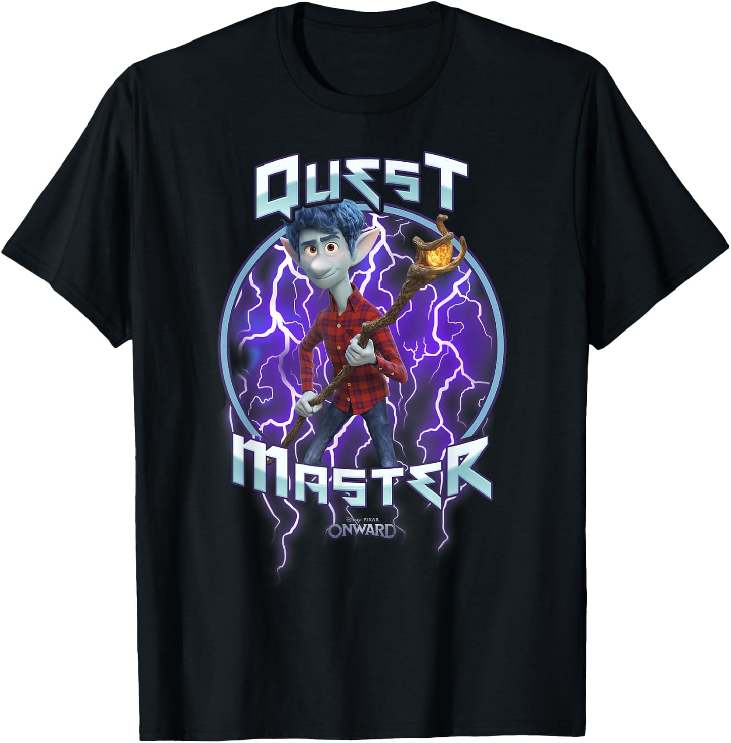 Disney Pixar Onward Ian Quest Master Portrait T-Shirt - T-Shirt | Black