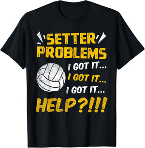 Volleyball Setter Team Sport Lover Player Quarterback Fan T-Shirt - T-Shirt | Black
