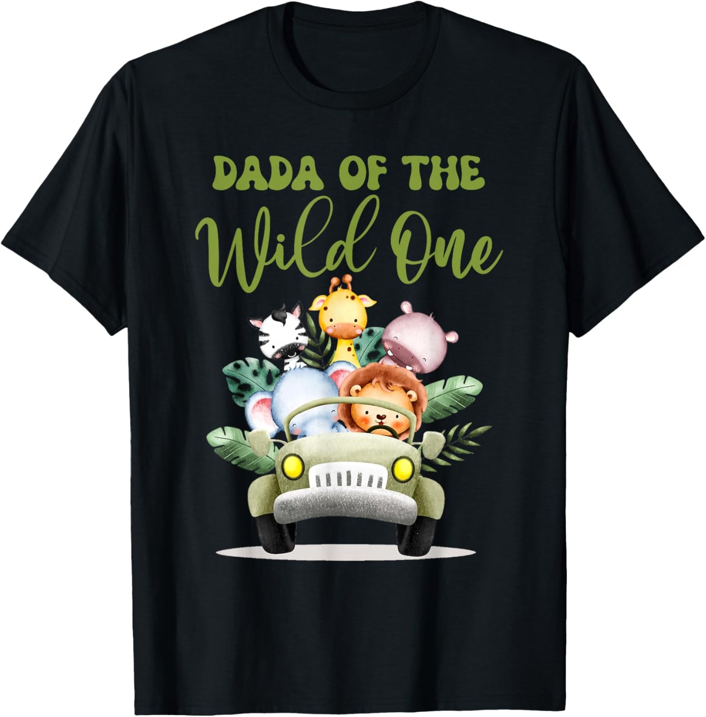Dada Of The Wild One 1st Birthday Safari Family Matching T-Shirt - T-Shirt | Black