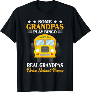 Grandpas Drive School Buses School Bus Driver Grandfather T-Shirt - T-Shirt | Black