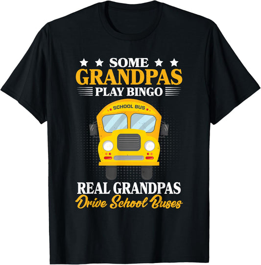 Grandpas Drive School Buses School Bus Driver Grandfather T-Shirt - T-Shirt | Black