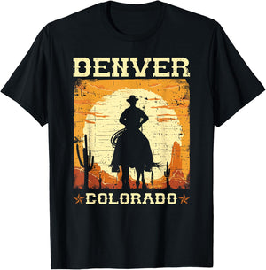 Denver Colorado CO Western Country Cowboy T-Shirt - T-Shirt | Black