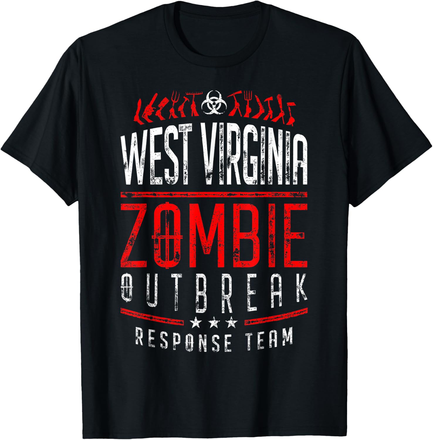 West Virginia Zombie Outbreak Response Team Halloween T-Shirt - T-Shirt | Black