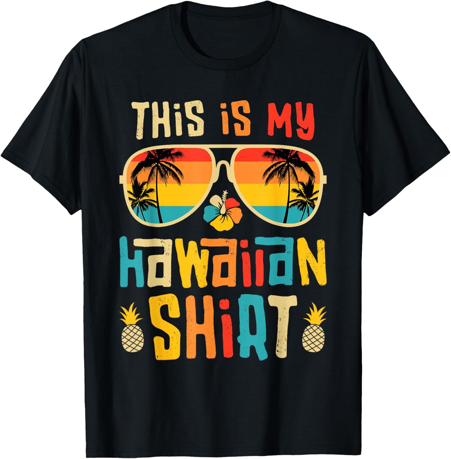 This is My Hawaiian Shirt Tropical Luau Costume Party Hawaii T-Shirt - T-Shirt | Black