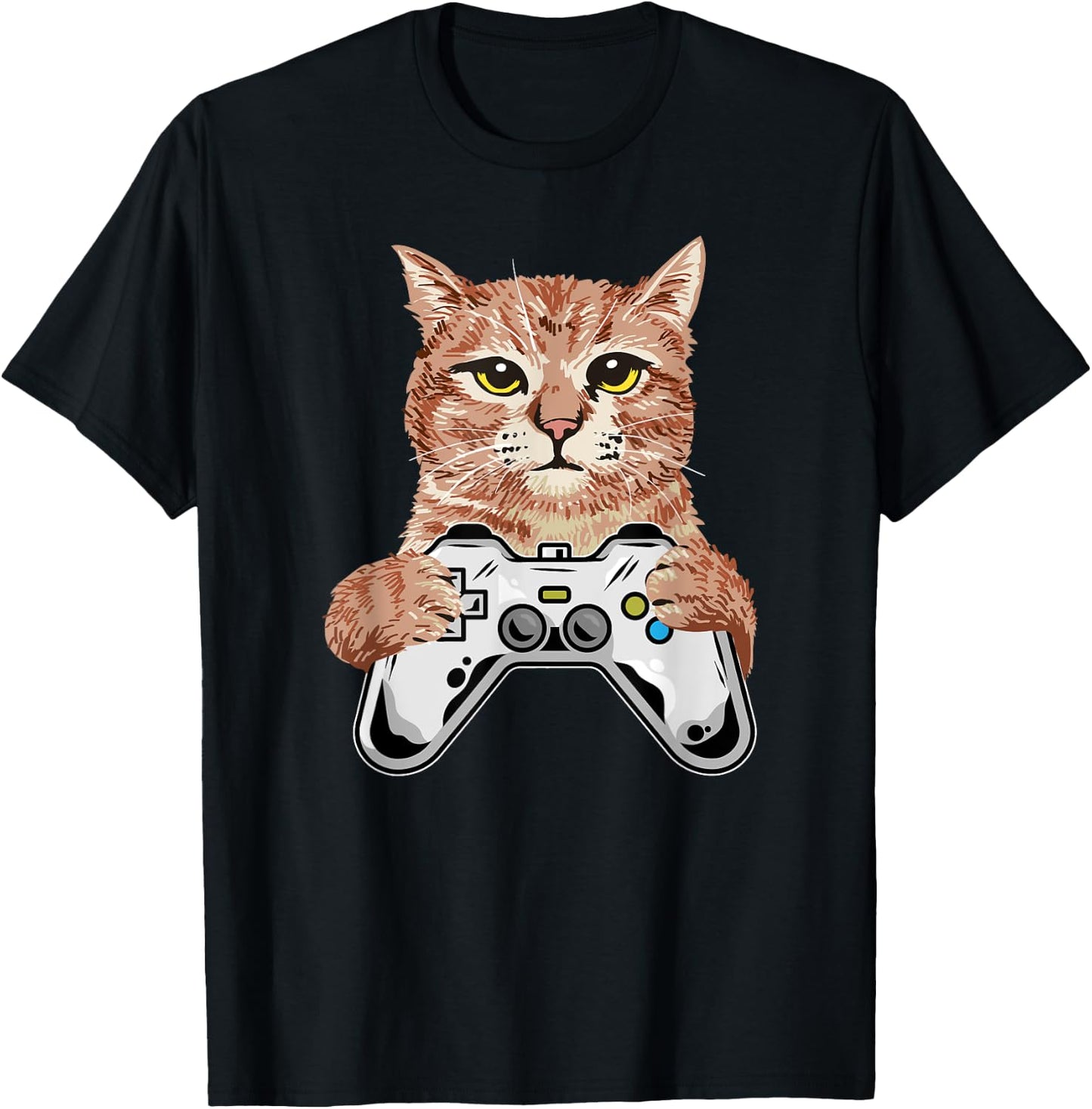Video Games for Kids Adults Cat Lover Girls Boys Funny Gamer T-Shirt - T-Shirt | Black