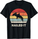 Retro Nailed It Hammerhead Shark Funny Shark T-Shirt - T-Shirt | Black