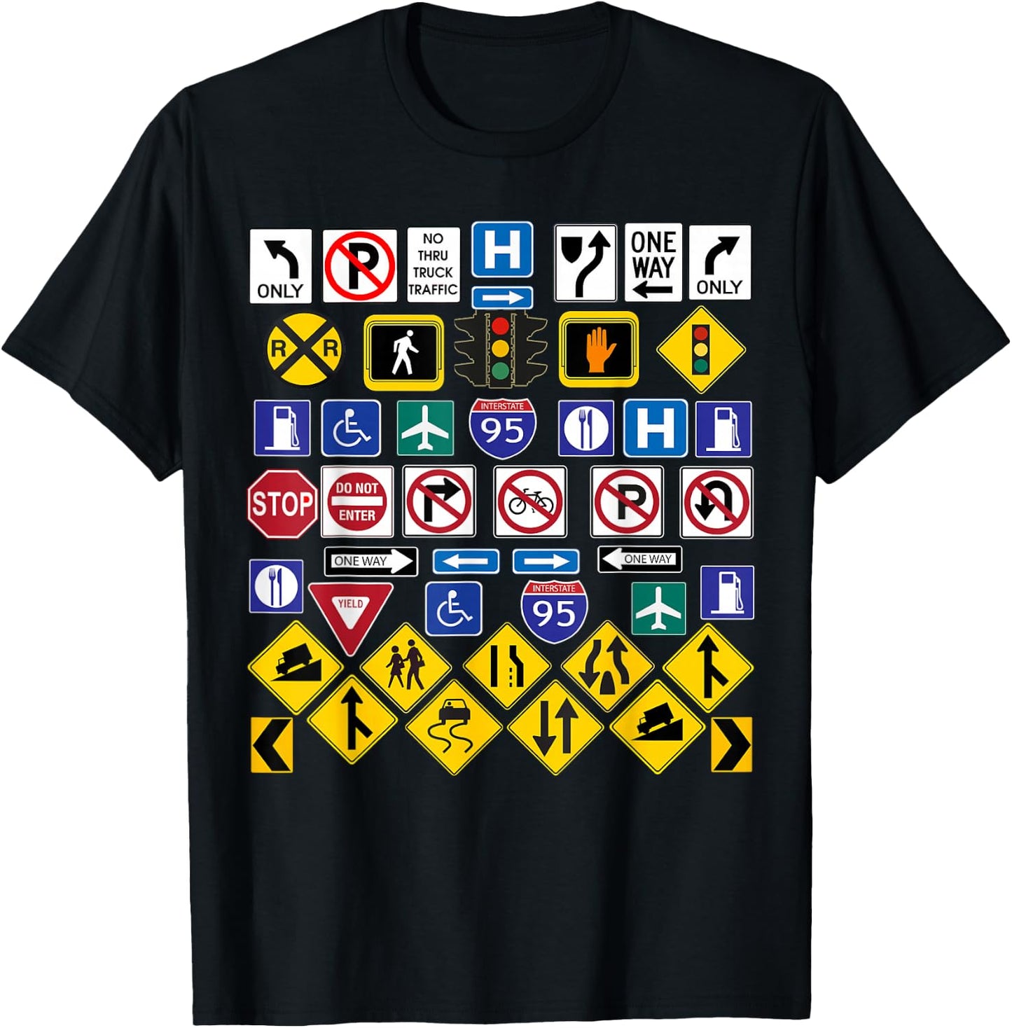 Road Signs, Warning Signs T-Shirt - T-Shirt | Black