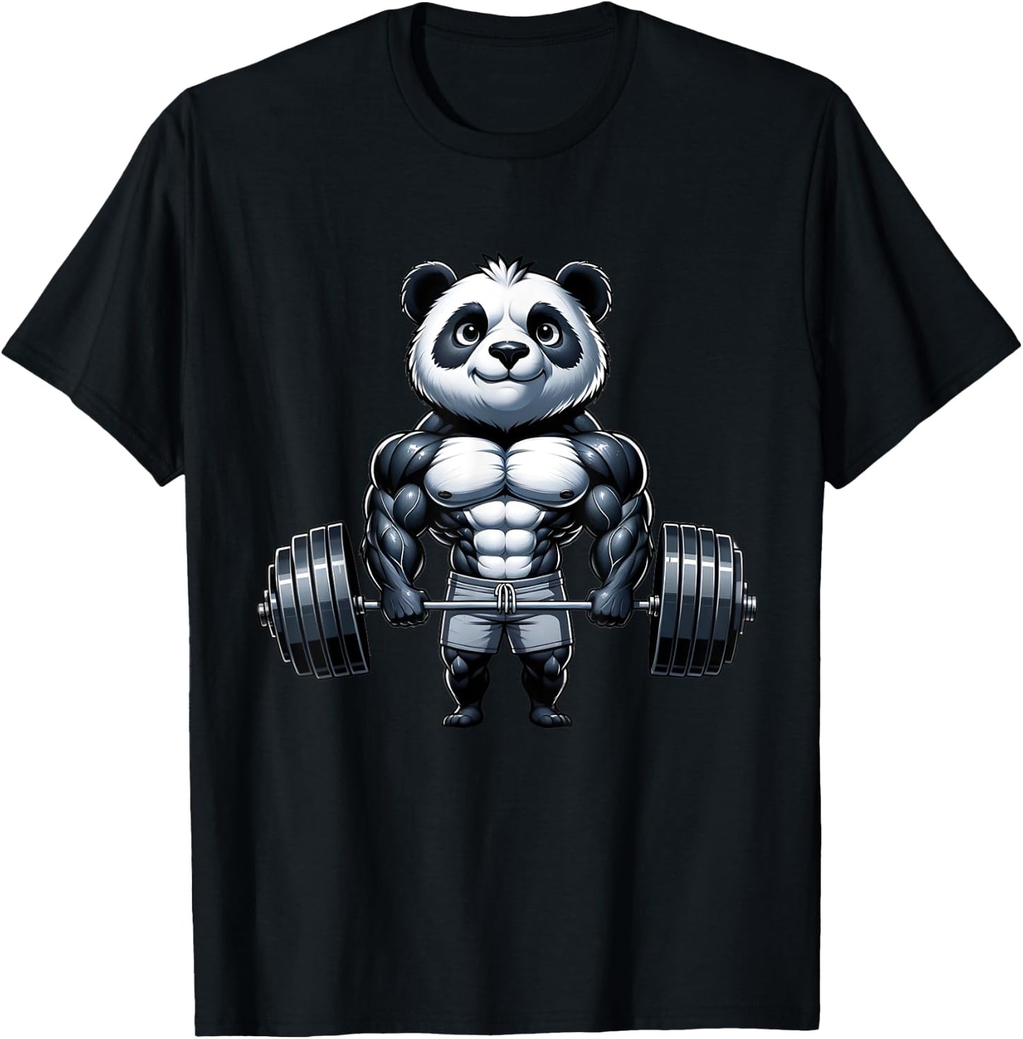 Weightlifting Panda Workout Bodybuilder Fitness Gym Panda T-Shirt - T-Shirt | Black