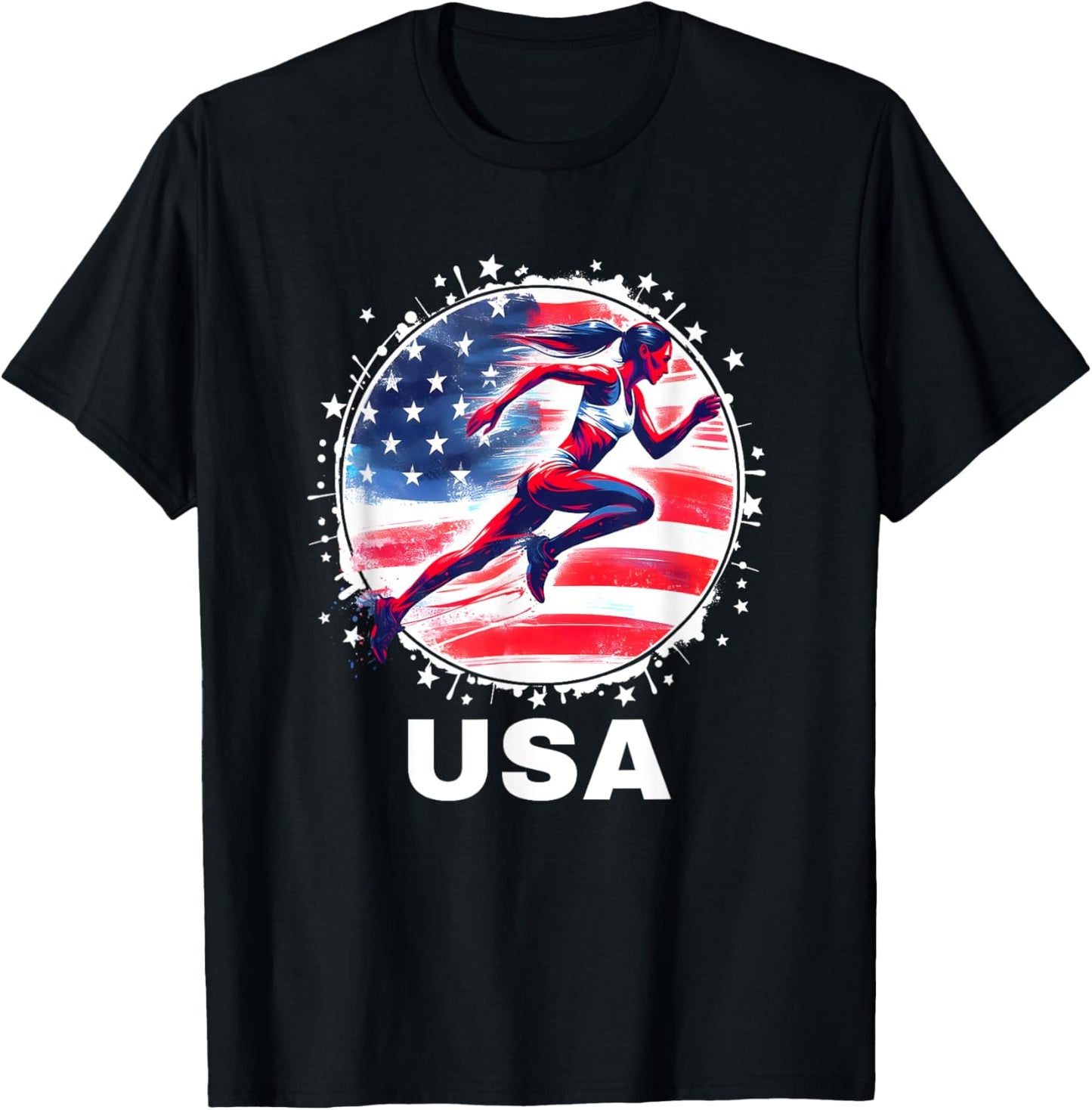 Track and Field USA Team Men Women Kids Track Apparel USA T-Shirt - T-Shirt | Black