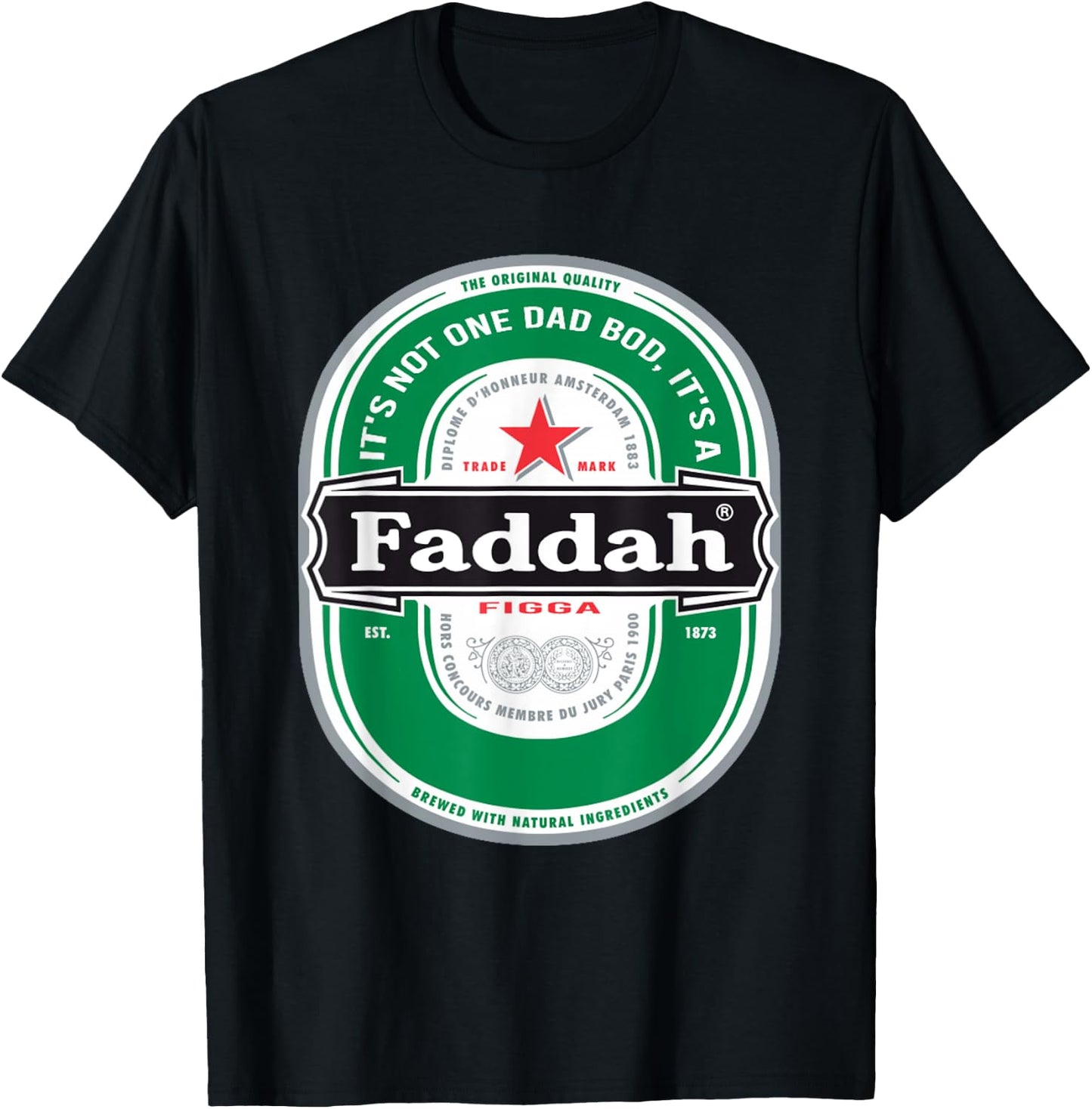 Funny Fathers Day Dad Bod Hawaiian Hawaii Pidgin Heine Beer T-Shirt - T-Shirt | Black