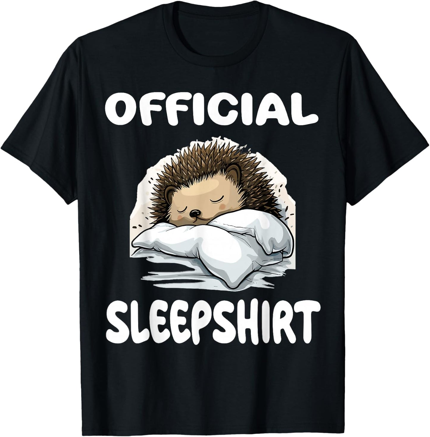 Hedgehog Animal Official Sleepshirt Pajamas Nightgown T-Shirt - T-Shirt | Black