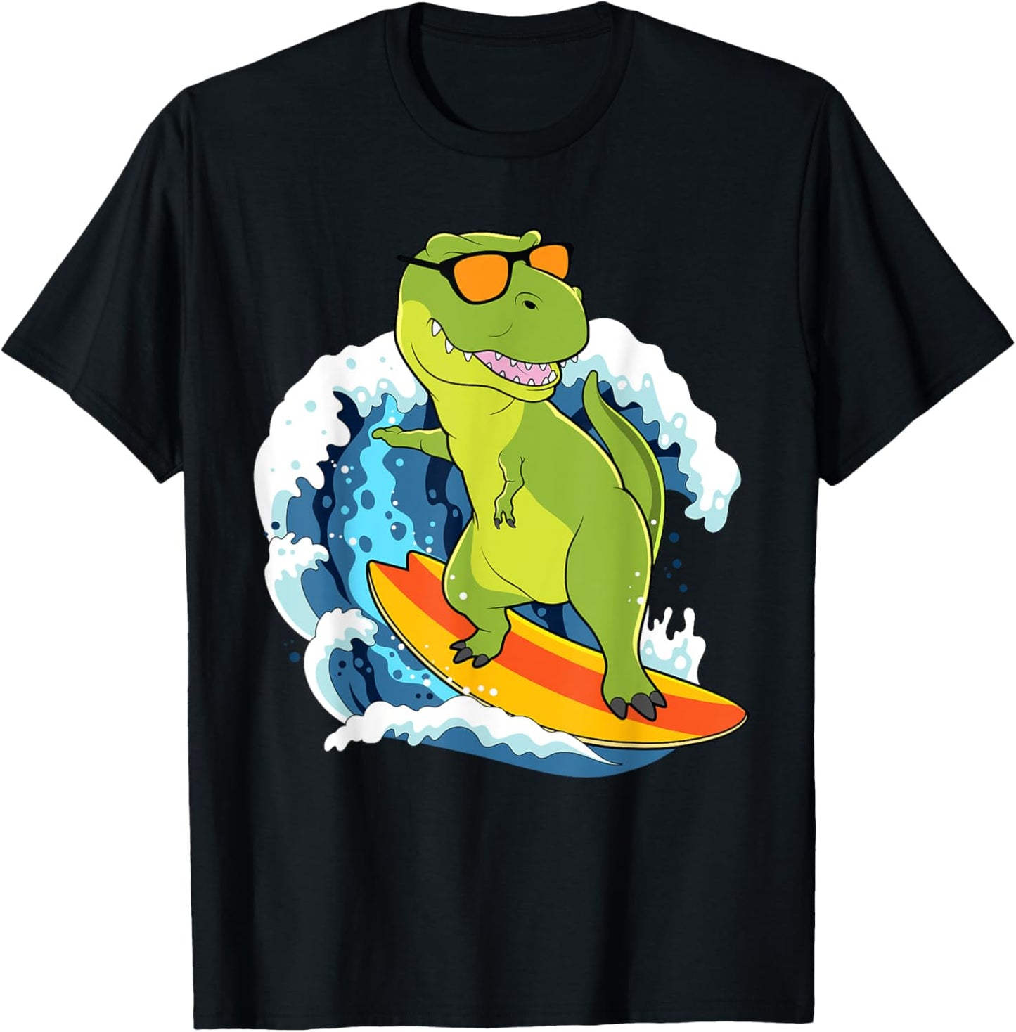 Dinosaur Shirt Funny Hawaii T-Rex Dinosaur Surfing Dino Surf T-Shirt - T-Shirt | Black