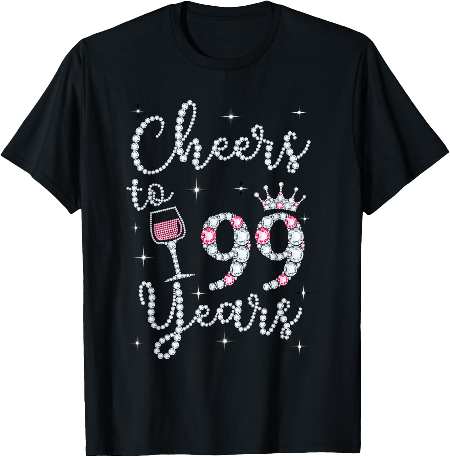Cheers To 99 Years 1922 99Th Birthday Gift T-Shirt - T-Shirt | Black