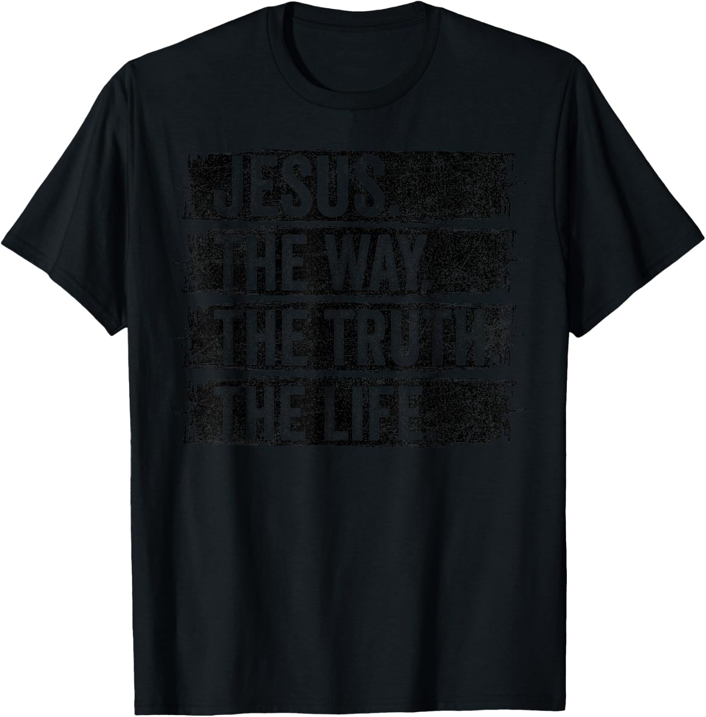 Jesus The Way Truth Life Vintage Christian Worship Retro T-Shirt - T-Shirt | Black