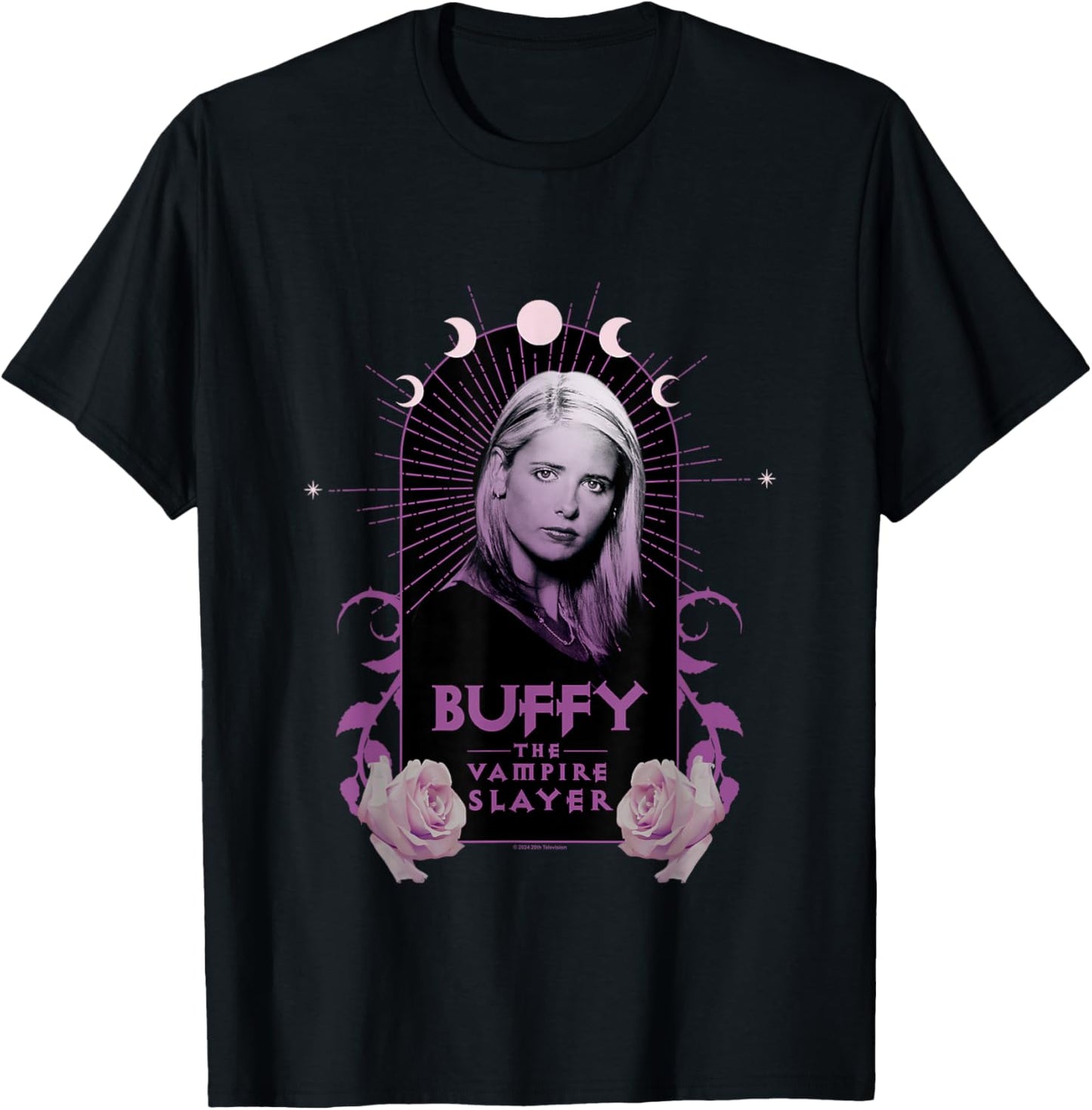 Buffy The Vampire Slayer Boho Style Vintage Buffy Portrait T-Shirt - T-Shirt | Black