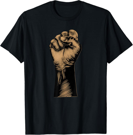 Raised Fist Black Power African American BLM Protest Small T-Shirt - T-Shirt | Black