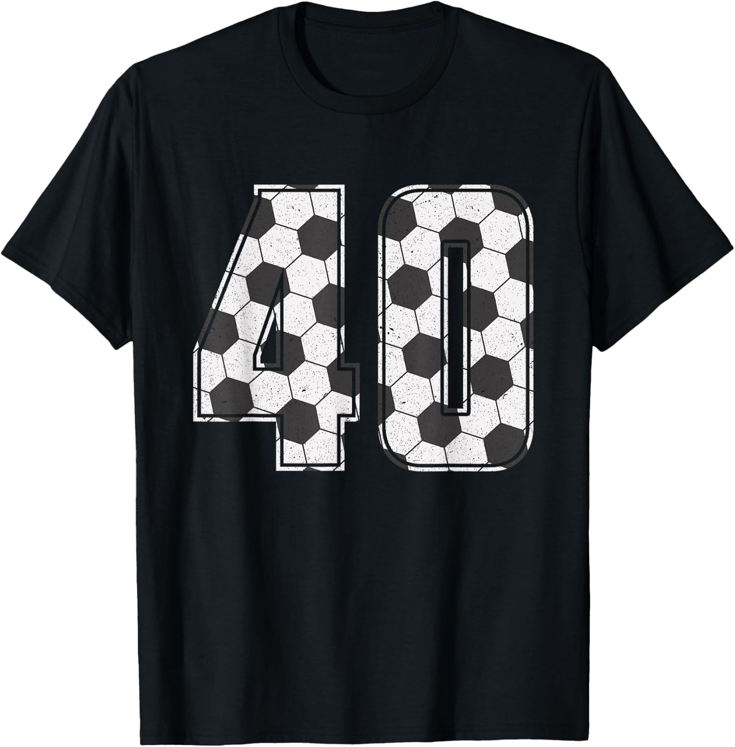 Soccer Player Number 40 Forty Soccer Birthday T-Shirt - T-Shirt | Black