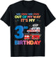 Out of my way it's my 3rd birthday Rescue Vehicles Birthday T-Shirt - T-Shirt | Black