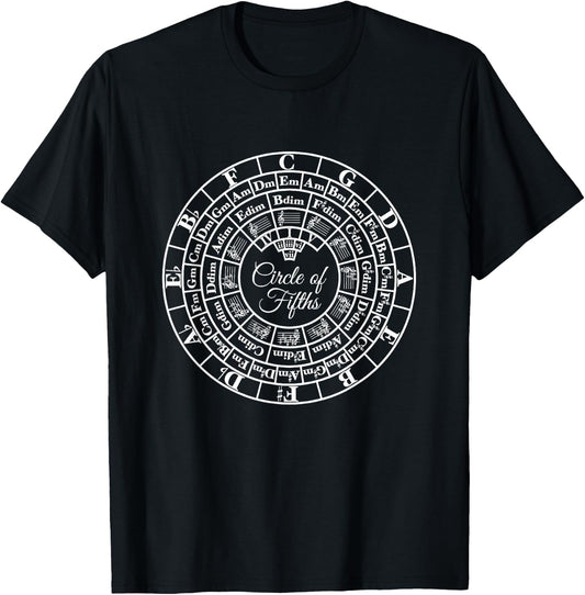 Unique Songwriter Composer Orchestra Band Musician Advanced Music Theory Circle Of Fifths Key Signature Lesson T-Shirt - T-Shirt | Black