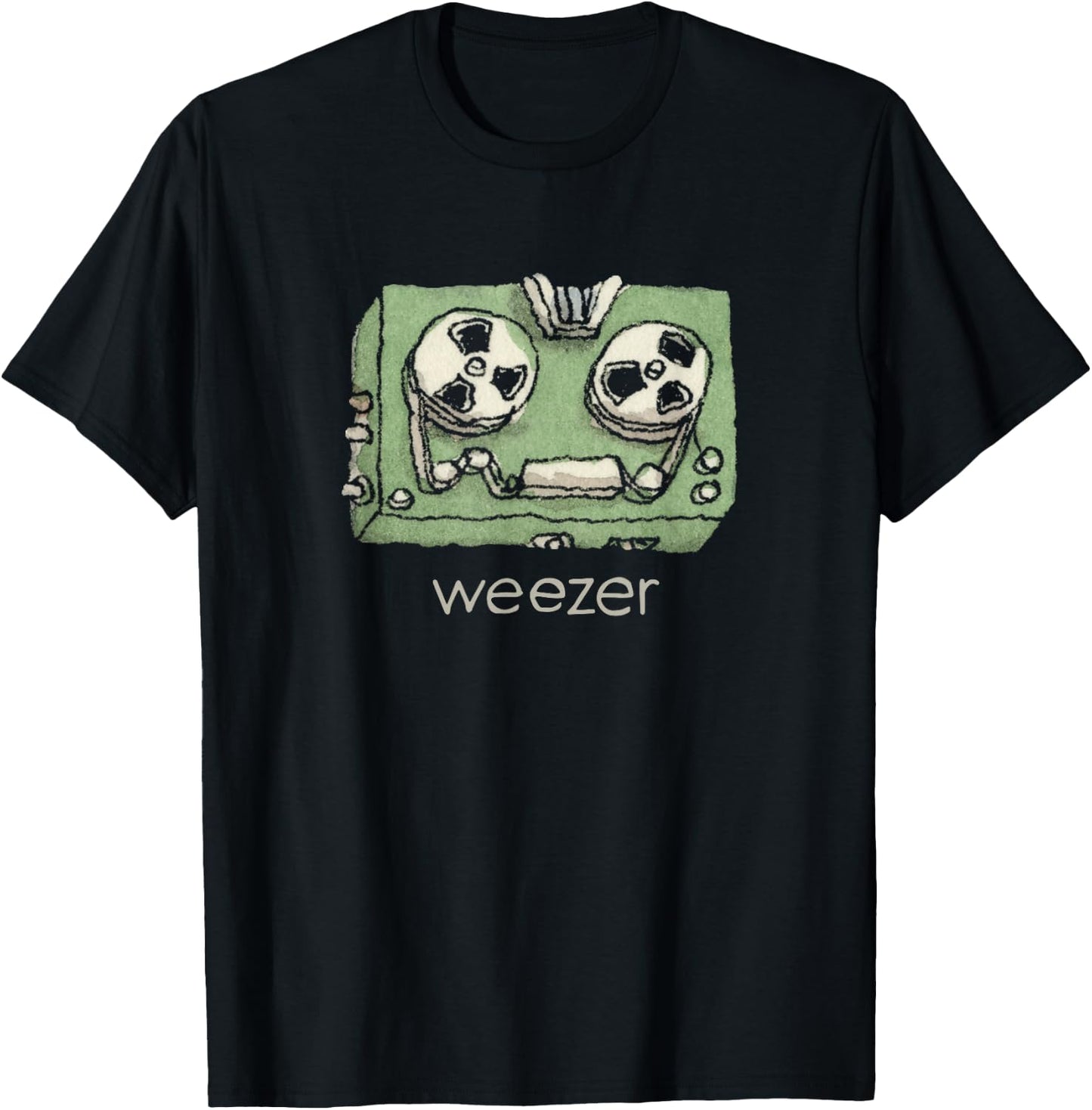 Weezer Black - Small - Short Sleeve - - Modern Letter Print - Official Merchandise T-Shirt - T-Shirt | Black