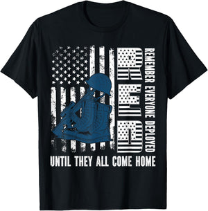 Red Friday Military We Wear Red Support Our troops US Flag T-Shirt - T-Shirt | Black