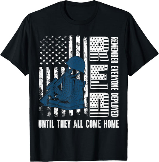 Red Friday Military We Wear Red Support Our troops US Flag T-Shirt - T-Shirt | Black