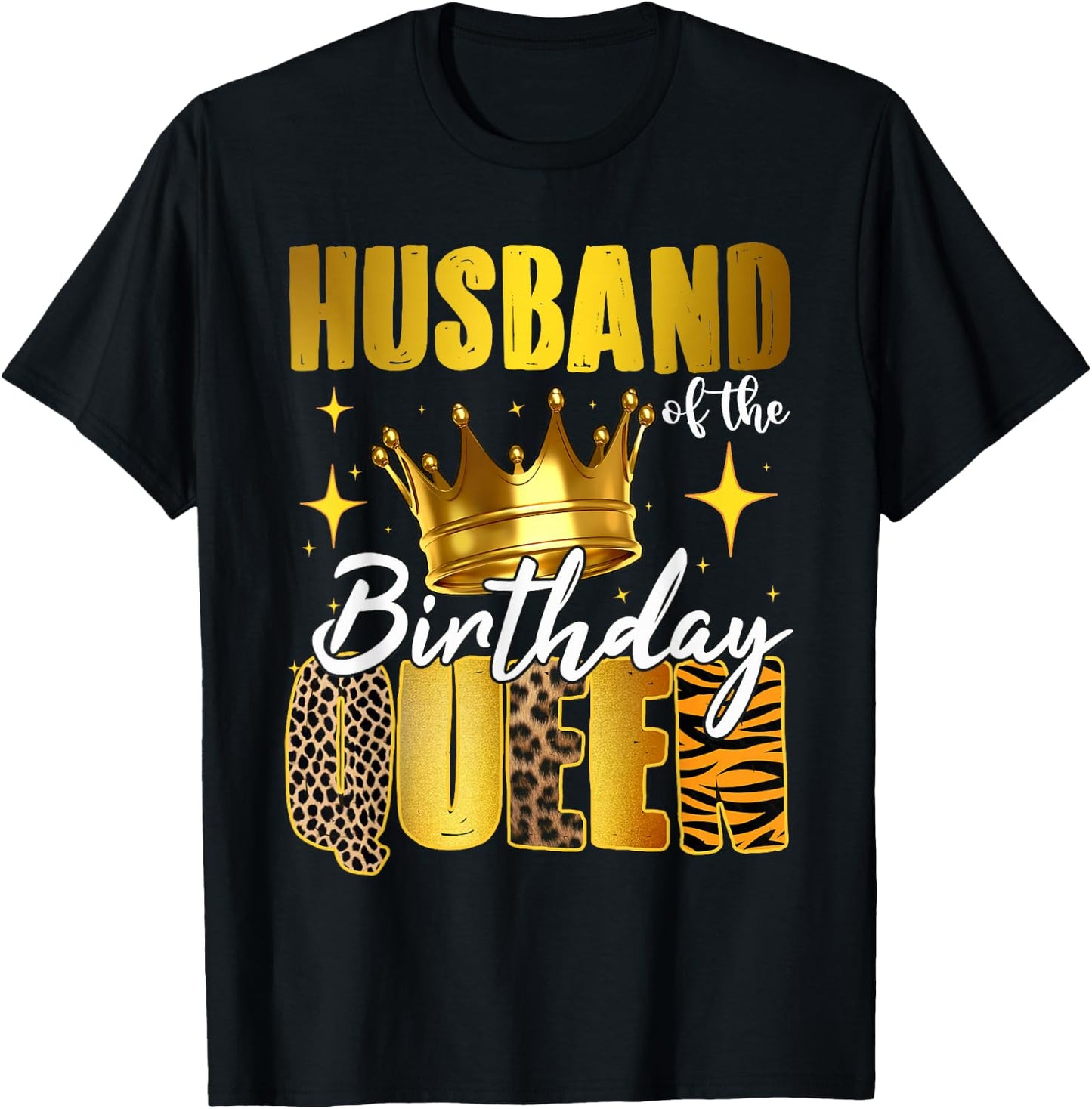 Husband Of The Birthday Queen Women Bday Party Gift T-Shirt - T-Shirt | Black