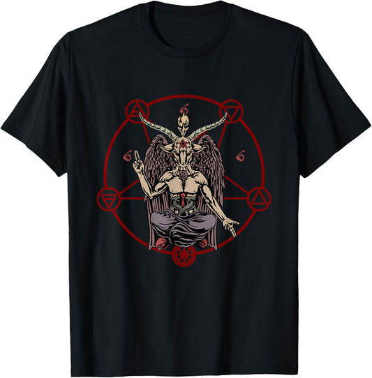 Occult Satanic Shirt Satan Baphomet Pentagram 666 Antichrist T-Shirt - T-Shirt | Black