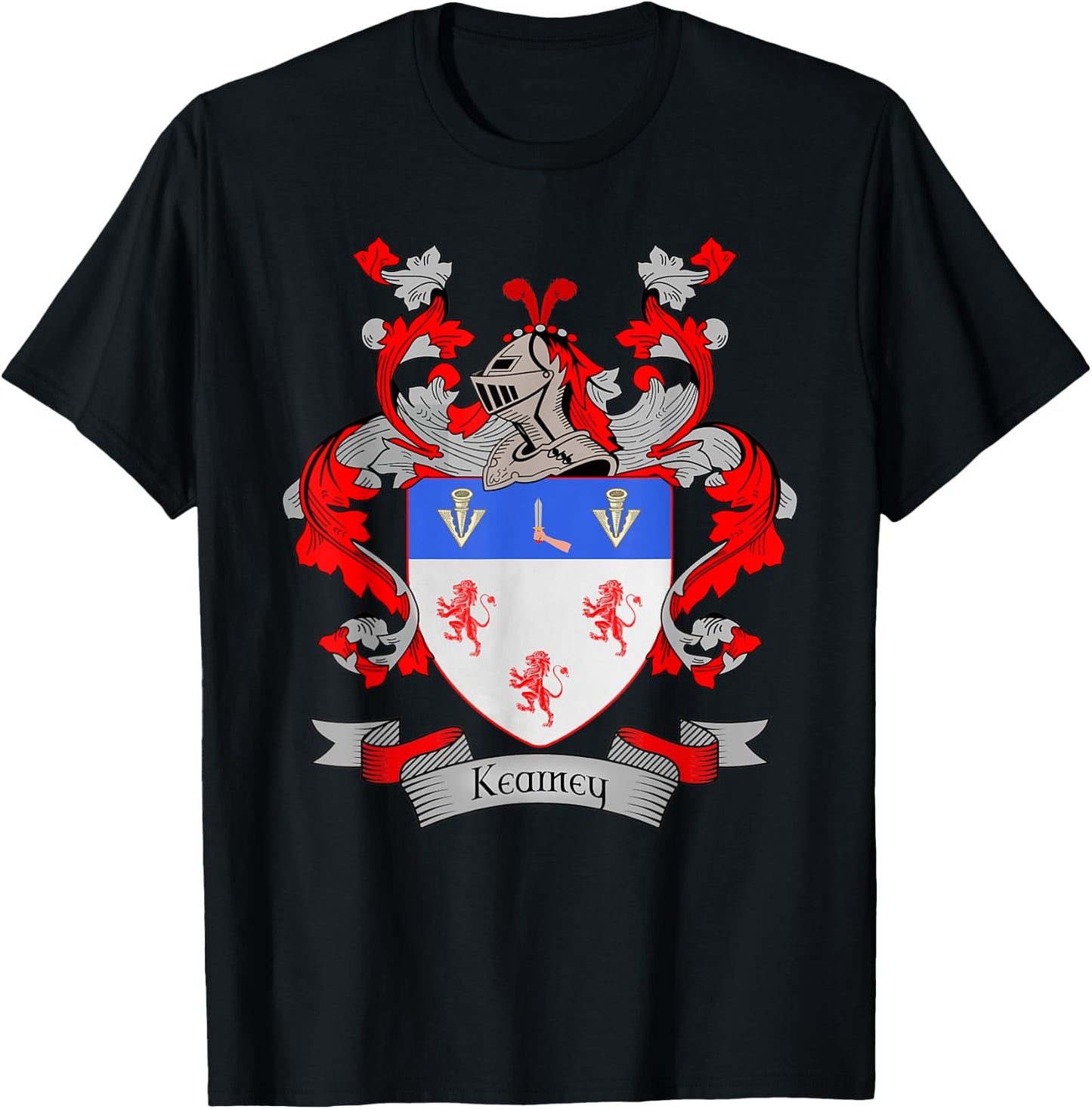 Kearney Coat of Arms | Kearney Surname Family Crest T-Shirt - T-Shirt | Black