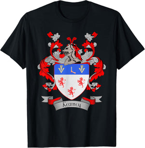 Kearney Coat of Arms | Kearney Surname Family Crest T-Shirt - T-Shirt | Black