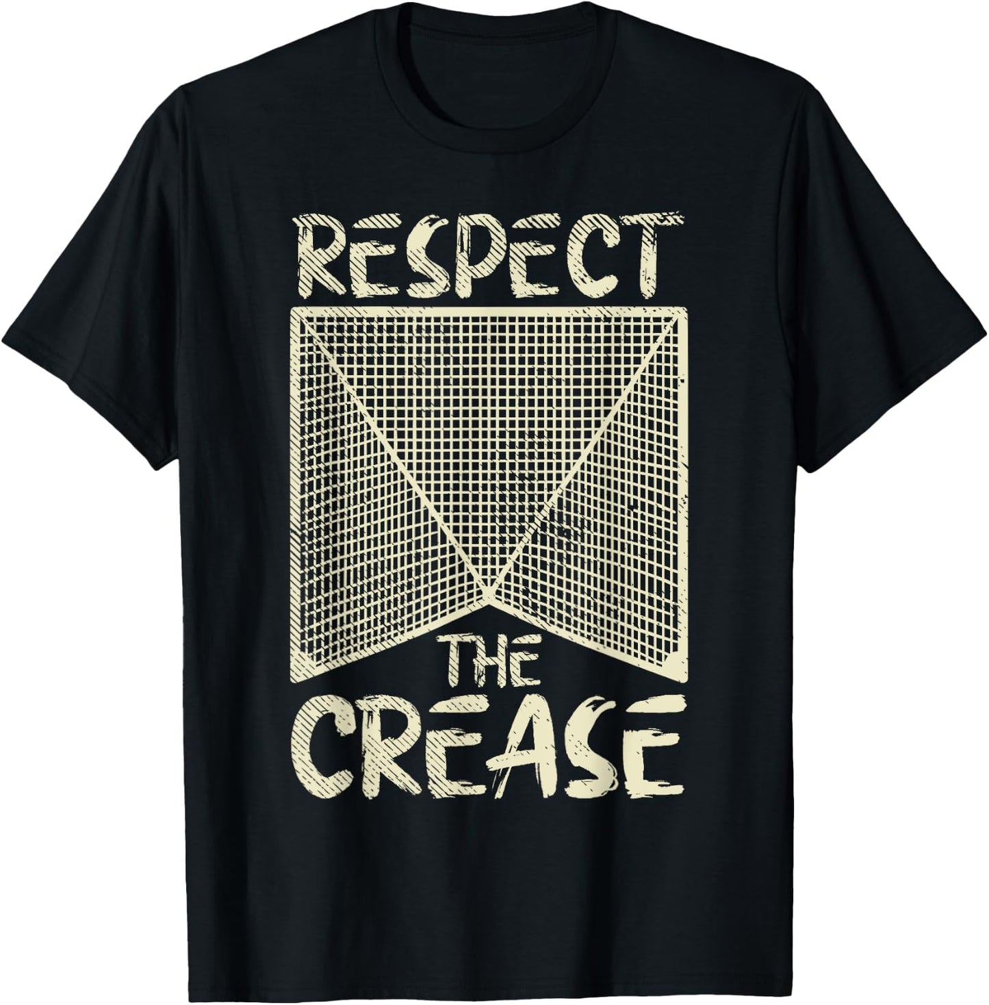 Respect The Crease Lacrosse Lax Goalie Player Gift T-Shirt - T-Shirt | Black