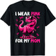 I Wear Pink For My Mom T-rex Dinosaur Breast Cancer T-Shirt - T-Shirt | Black