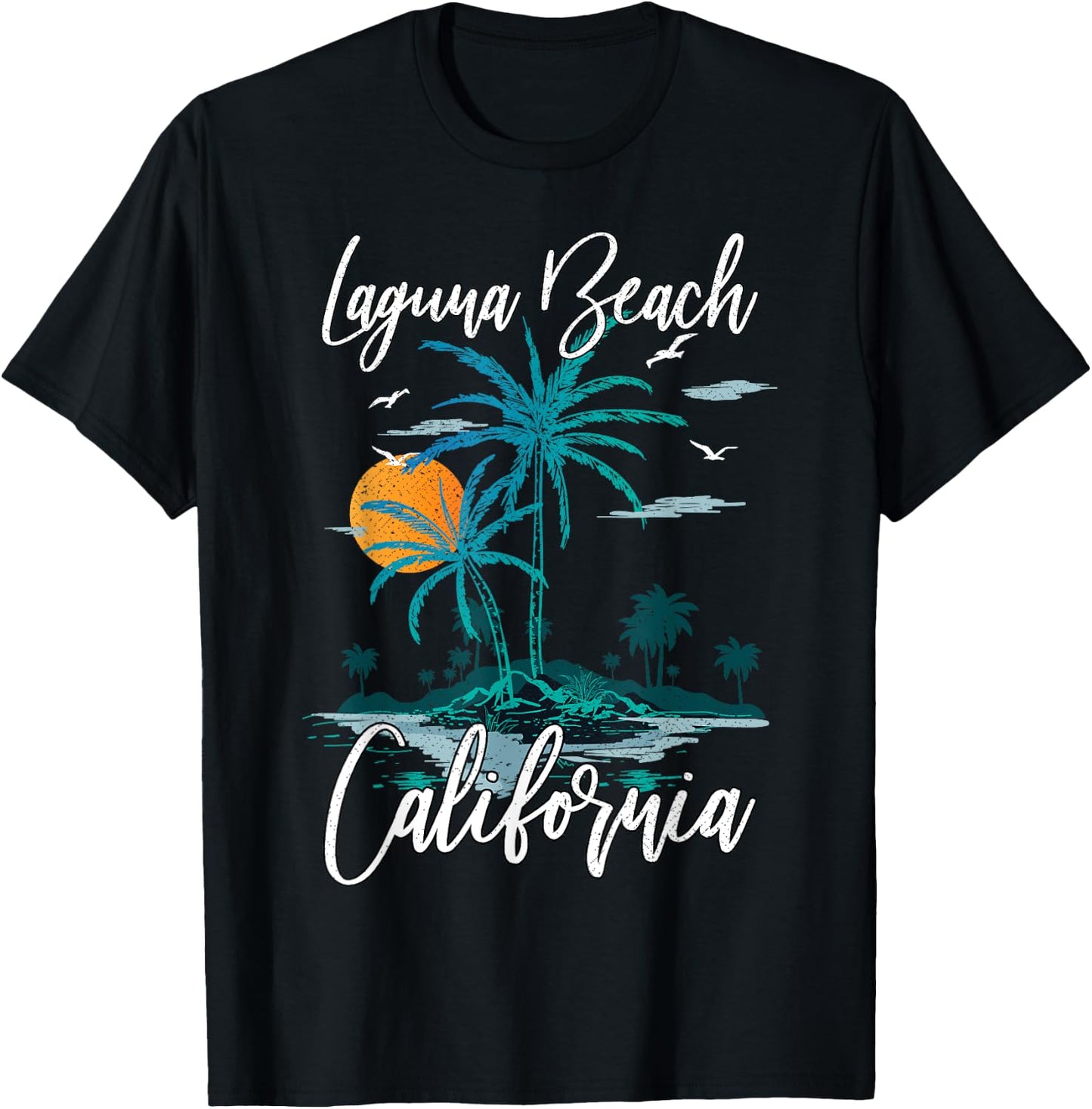 Family Vacation Retro Sunset California Laguna Beach Women Kids T-Shirt - T-Shirt | Black