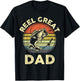 Reel Great Dad Shirt Cool Papa Grandpa Funny Bass Fish Dad T-Shirt - T-Shirt | Black