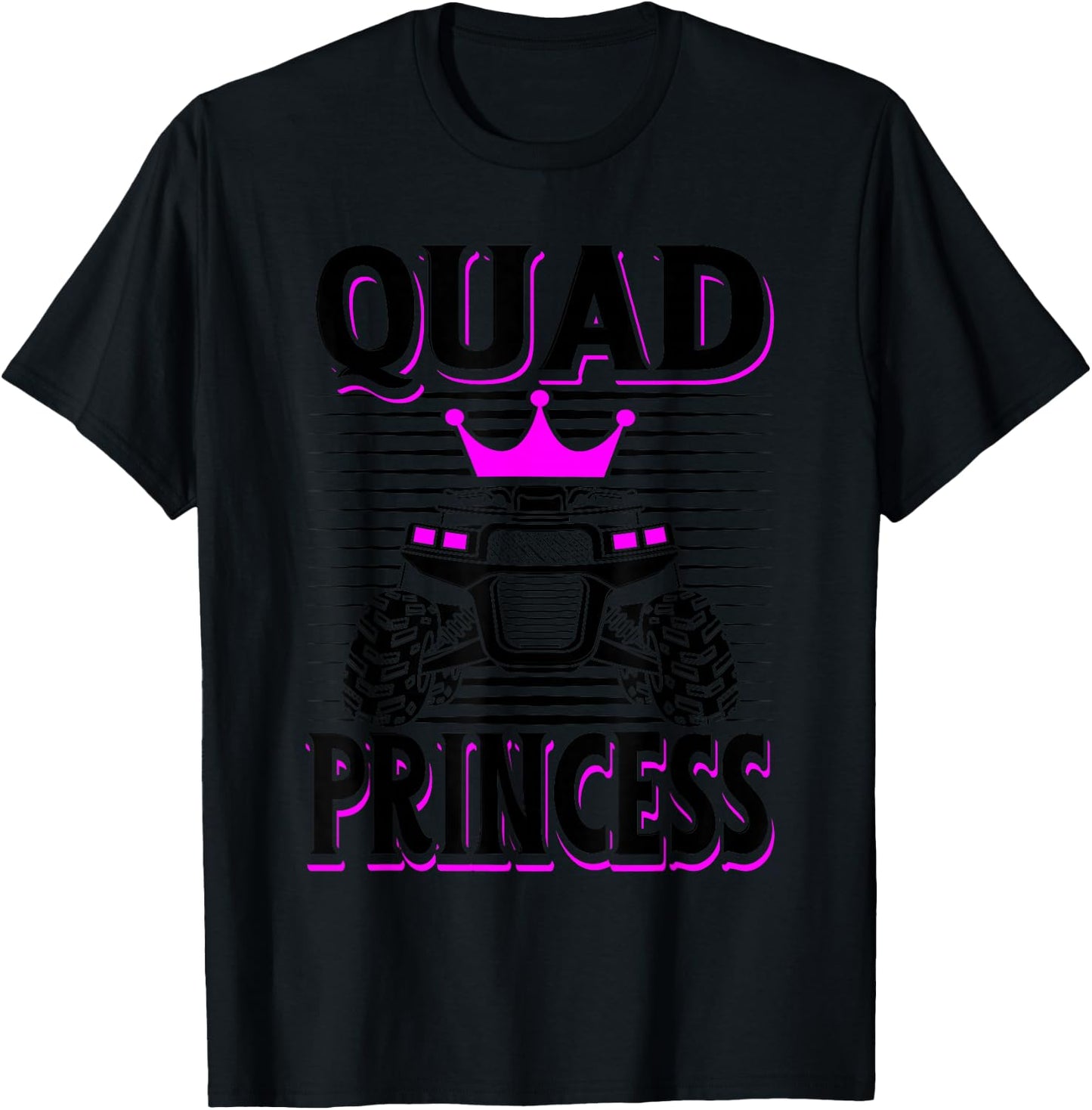 Quad Princess ATV Riding Girls Muddy Four Wheeling Off Road T-Shirt - T-Shirt | Black