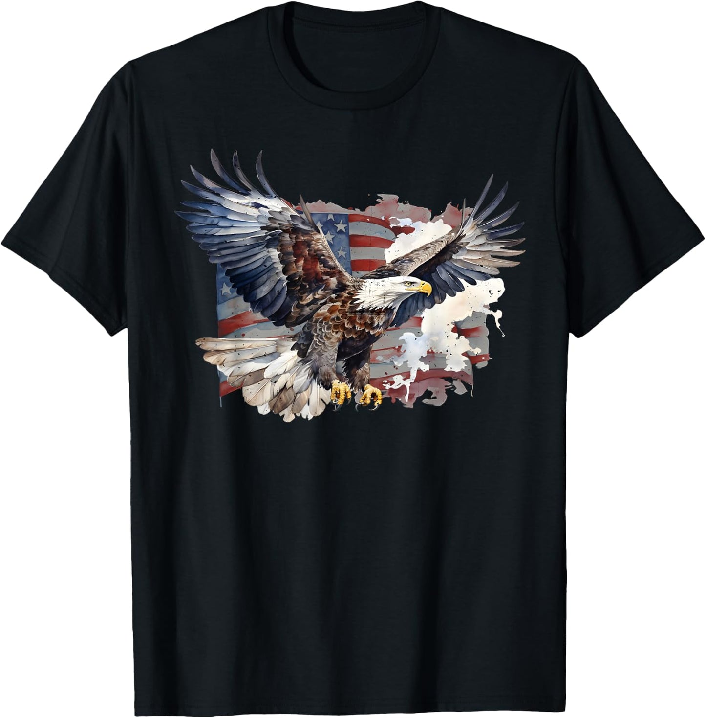 American Nature Bald Eagle Mullet US Flag Patriot Bird Lover T-Shirt - T-Shirt | Black