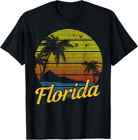 Florida Vintage Surfer USA America Souvenir Gift T-Shirt - T-Shirt | Black