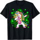 Girls St Patricks Day Outfit - Funny Dabbing Unicorn Women T-Shirt - T-Shirt | Black