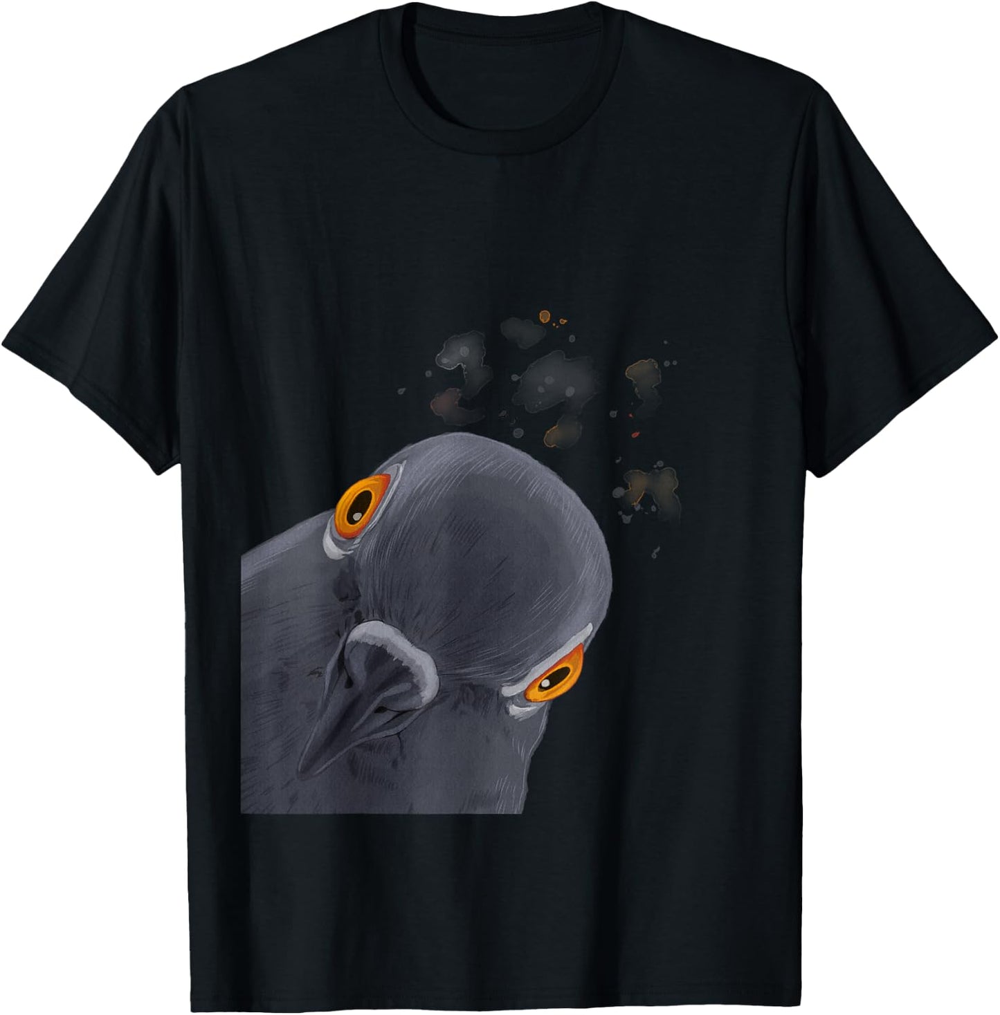 Funny Curious Pigeon T-Shirt - T-Shirt | Black