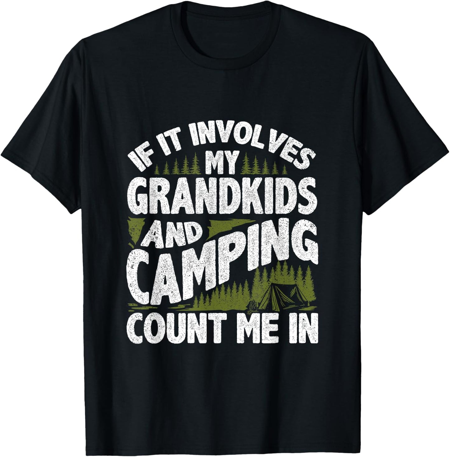 Camping Shirt Grandpa Camper RV Camping Vacation Grandma T-Shirt - T-Shirt | Black